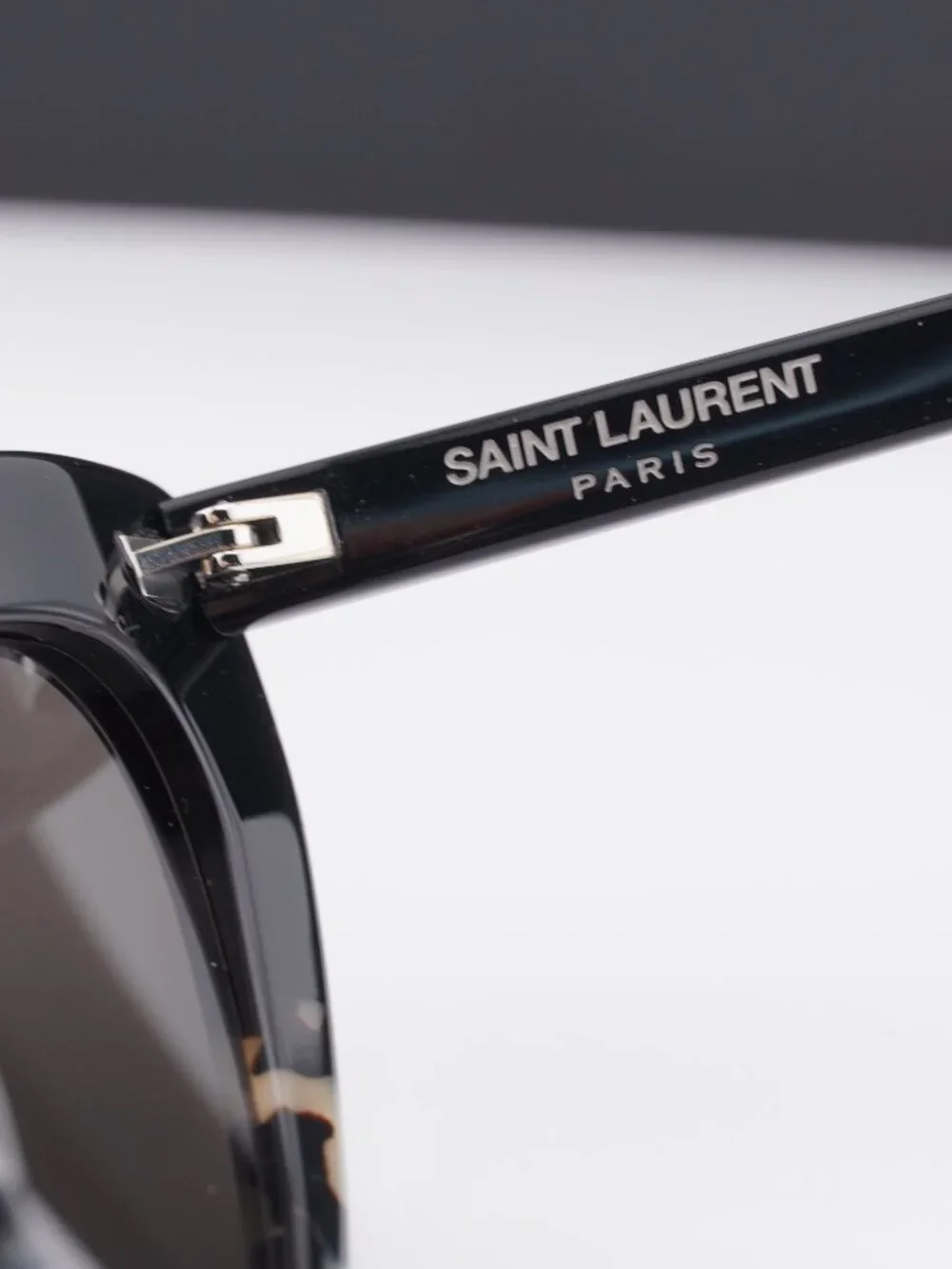 Saint Laurent SL181 LOU LOU 012 Geometric Sunglasses - Black/Grey Havana / Grey